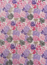 Cotton Flex Purple And Pink Color Floral Pattern Discharge Print Fabric